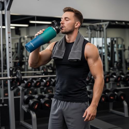 Insulated Water Bottle 40oz with Straw
