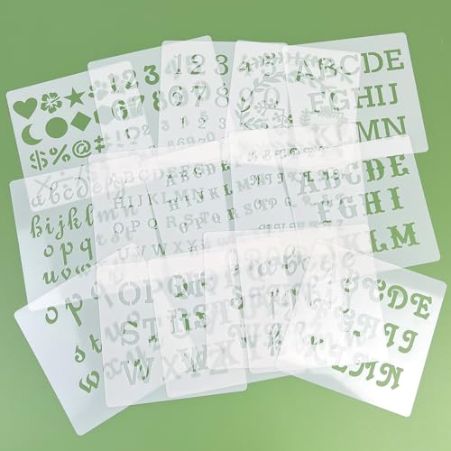 6x6in Alphabet Letter & Number Cookie Stencils for Royal Icing & Sugar Cookie Decoration (16 Count)