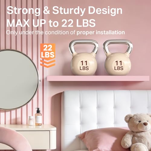 Pink Floating Shelves 15.7in