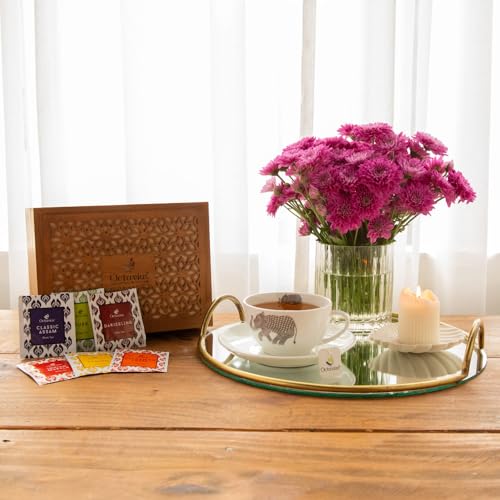 Floral Cutwork Wooden Tea Sampler Box (90 Count)