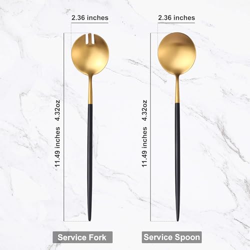 Black Gold Salad Serving Utensils (2 Count)