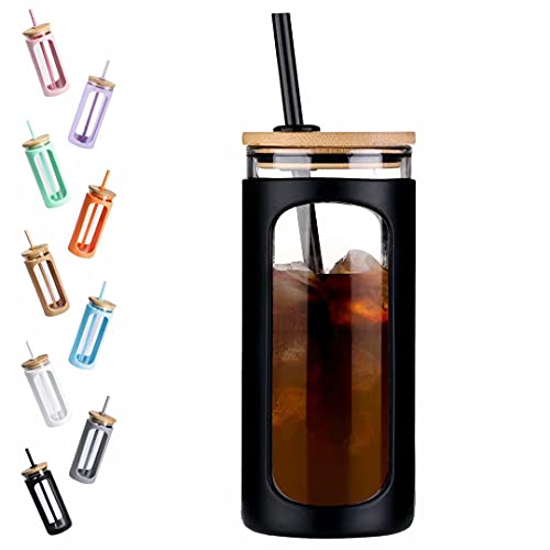 20oz Glass Water Tumbler with Straw and Lid