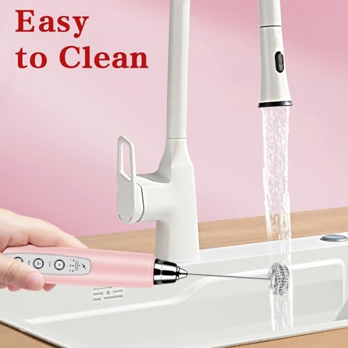 Milk Frother Wand Rechargeable Handheld Whisk Coffee 3 Speed Adjustable