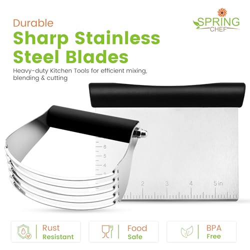 Stainless Steel Dough Blender & Bench Scraper Set
