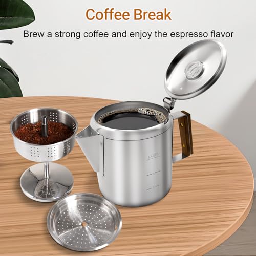 No Coating 6 Cup Percolator Coffee Pot 304 Stainless Steel