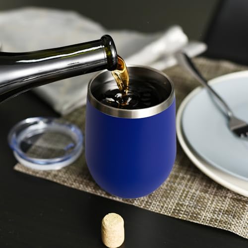 Stainless Steel Wine Tumbler Bulk with Lid (16 Count)