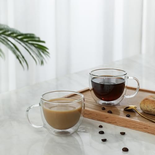 Double Wall Glass Cappuccino Mugs 8.1oz (2 Count)