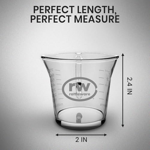 3 Oz Double Spouted Glass Espresso Shot Pitcher with Graduated Ml & Oz Markings Commercial (6 Count)