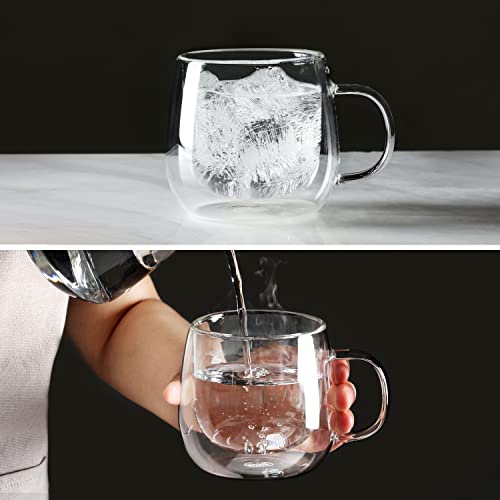 16oz Double Walled Glass Coffee Mugs (2 Count)