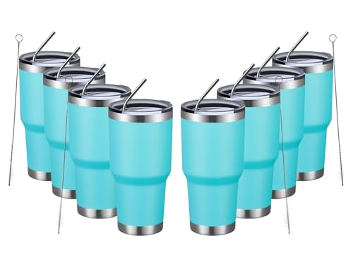 30oz Insulated Tumbler With Lids and Straws (8 Count)