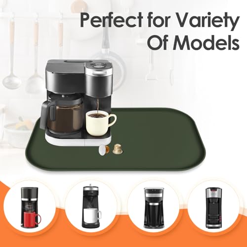 Silicone Coffee Maker Mat with Lip for Countertops