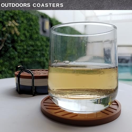 Silicone Coasters Set of 6 with Modern Patterns (6 Count)