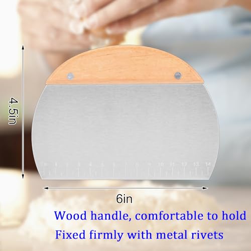 2 Pack 304 Stainless Steel Grill Scrapers with Wood Handle (2 Count)