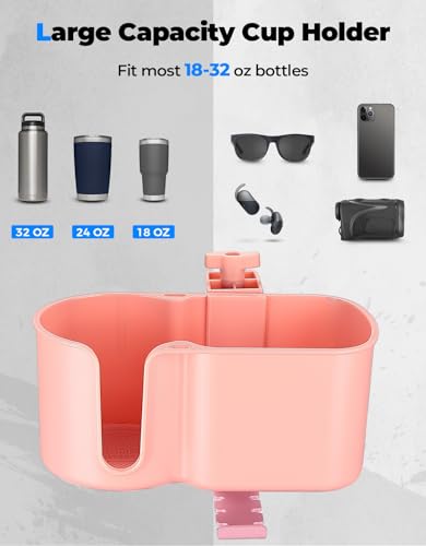 3-in-1 Desk Cup Holder and Headphone Hanger, Fits 18-32 oz Cups