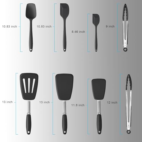 5 Piece Silicone Spatulas Set with Tongs (5 Count)