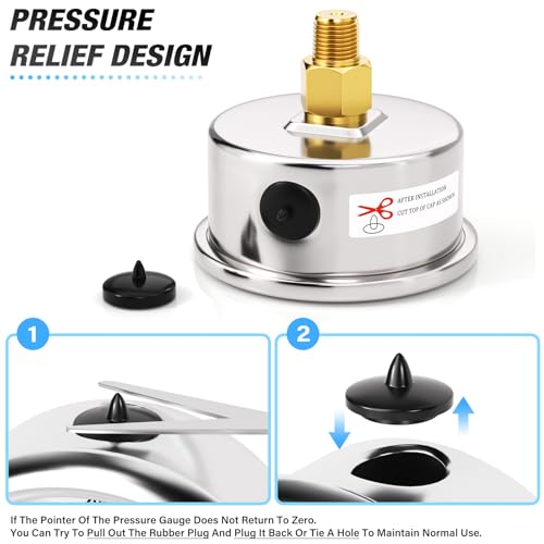 0~300Psi Dry Pressure Gauge Stainless Steel 1