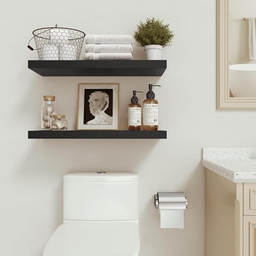 Deep Floating Shelves for Wall 24 inches Long Set of 2 (2 Count)