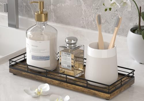 Rustic Bathroom Toilet Tank Tray