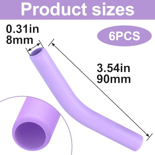 6pcs Food Grade Silicone Straw Tips (6 Count)