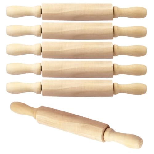 6 Pack 8 Inch Mini Wood Rolling Pin
