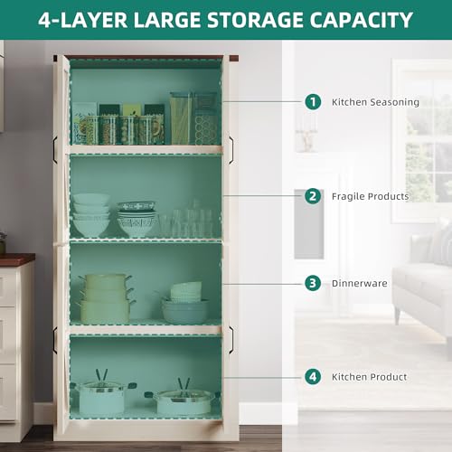 66" Freestanding Farmhouse Glass Door Display Cabinet