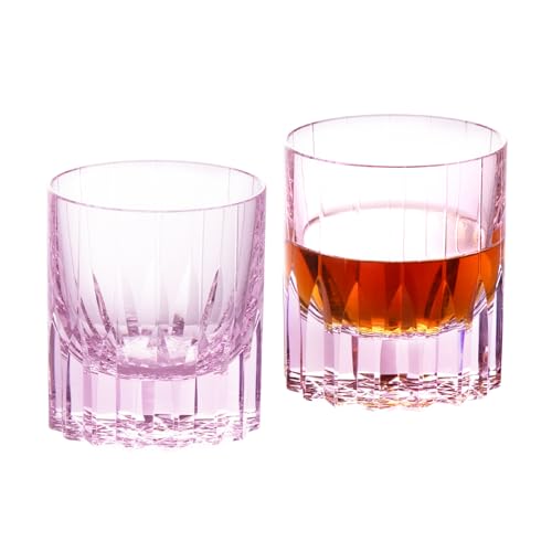 Crystal Whiskey Glasses Set of 2 Hand Blown Old Fashioned Glasses