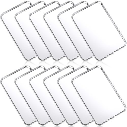 12 Pcs Stainless Steel Baking Sheet Cookie Pans (12 Count)