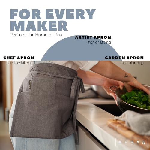 Chef Waist Aprons for Women with Pockets