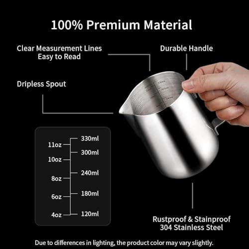12oz Milk Frothing Pitcher Stainless Steel Espresso Steaming Jug