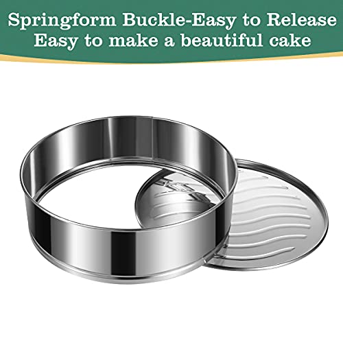 4/7/9-Inch Springform Pan Set, Removable Bottom, Stainless Steel (3 Count)