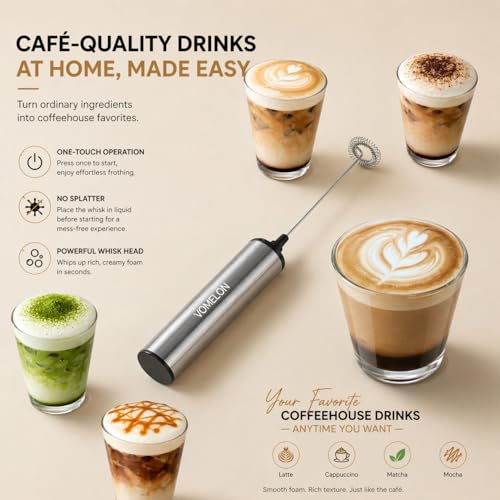 Rechargeable Milk Frother Battery Operated
