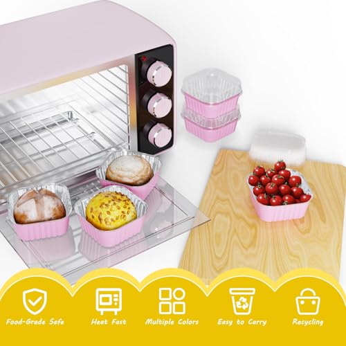 100Pack Mini Cake Pans with Lids (100 Count)