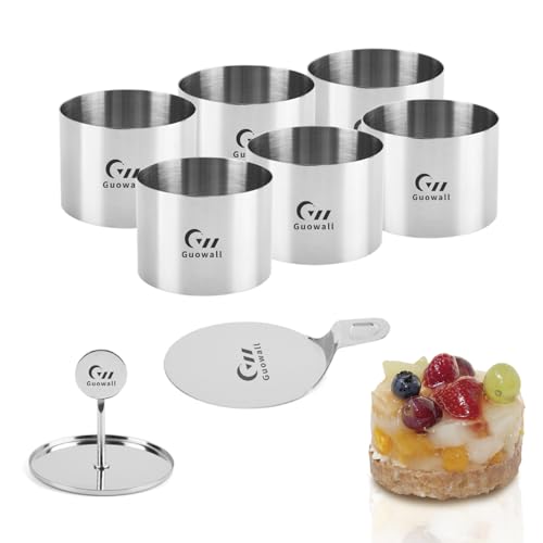 6pcs Seamless Cake Food Mold Cheesecake Stainless Steel Cooking Mousse Rings 3 Inch Round Pastry Cutter for Baking