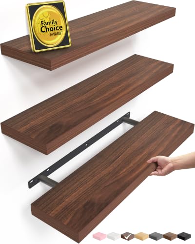 Walnut Like Floating Shelves 22.5in