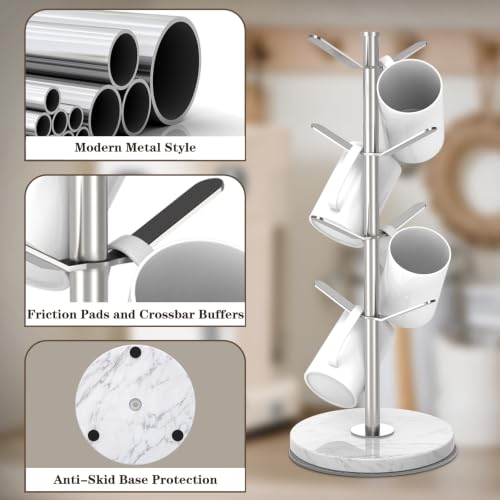 Silver Marble Mug Holder Tree with 2