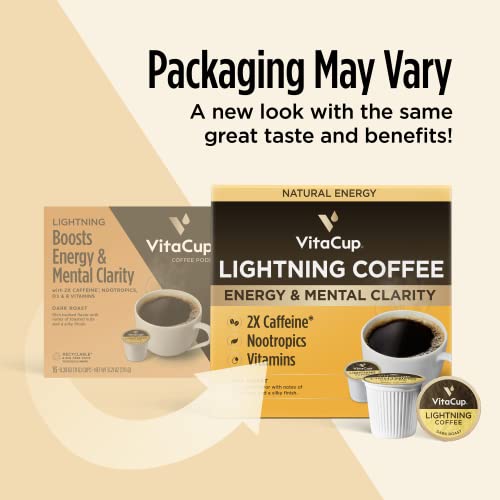 Lightning 2X Caffeine Dark Roast Coffee Pods (32 Count)