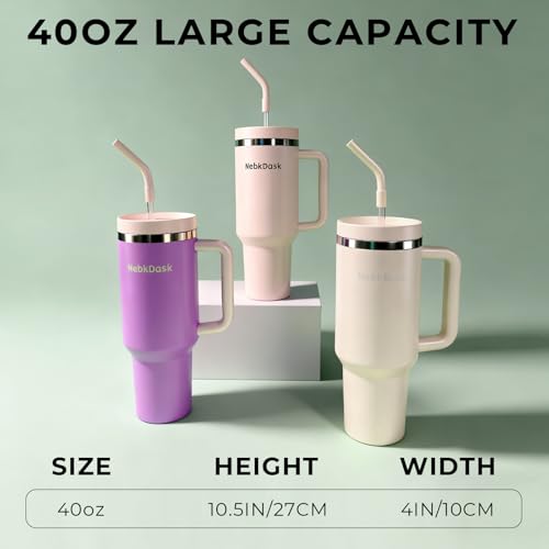 40 oz Tumbler with Handle and Straw