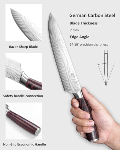Chef Knife 9 Inch Kitchen Knife for Meat & Vegetables