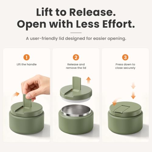 13.5oz Soup Thermo for Hot Food Kids with Buckle Lid Insulated Vacuum Food Jar Wide Mouth Leakproof Stainless Steel Lunch Container