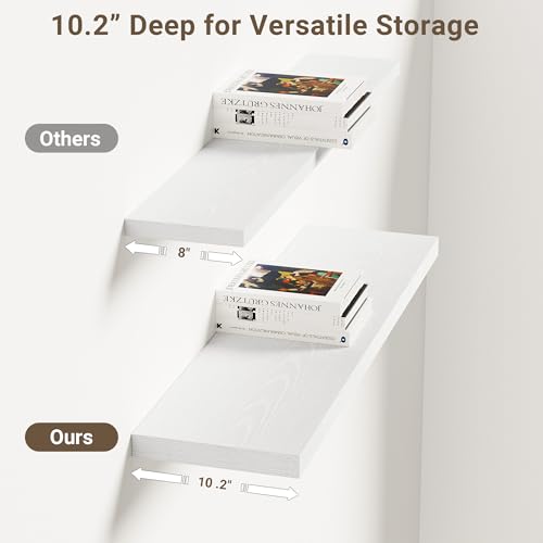 10 Inch Deep Floating Shelves 30x10” Set of 2 (2 Count)