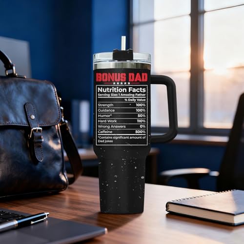 Bonus Dad Best Step Ever Nutrition 40 oz Tumbler with Handle