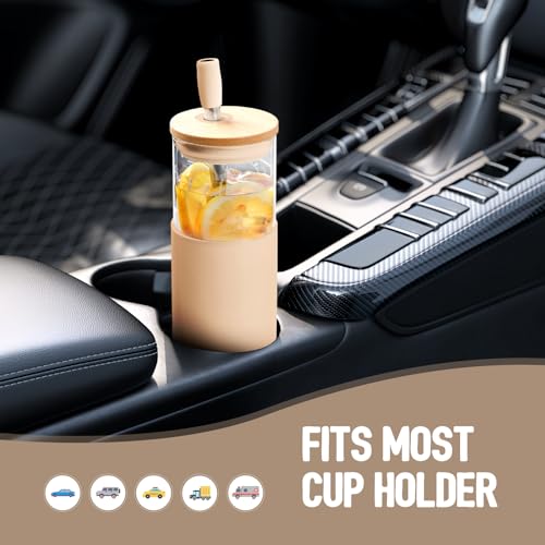 24oz Glass Tumbler with Lids and Straws