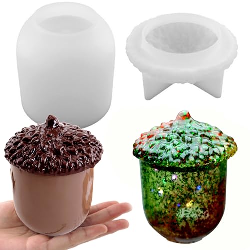 Christmas Pinecone Jar Silicone Mold with Lid