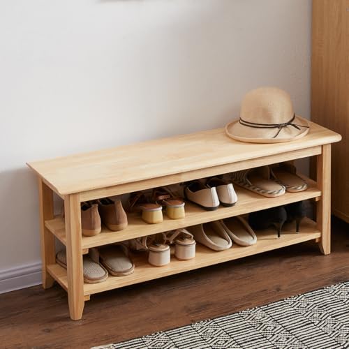 Shoe Rack Bench Wooden Storage Bench Entryway Bench