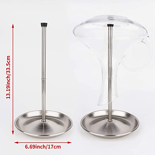 Wine Decanter Drying Stand with Silicone Head to Prevent Scratches