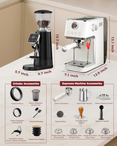 E2 Gen3 Espresso Machine with G3 64mm Flat Burr Coffee Grinder