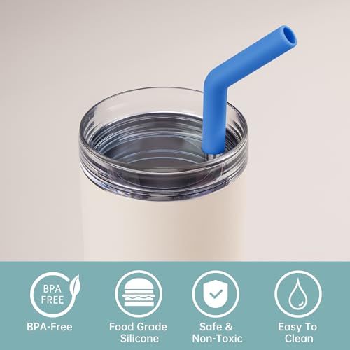 6 Pack Metal Straws with Silicone Tip Fit for Stanley 14 (6 Count)