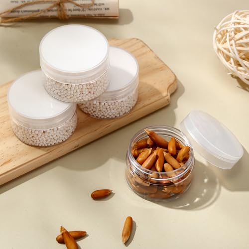 4 Pcs Plastic Jars Wide Mouth with Lids (4 Count)
