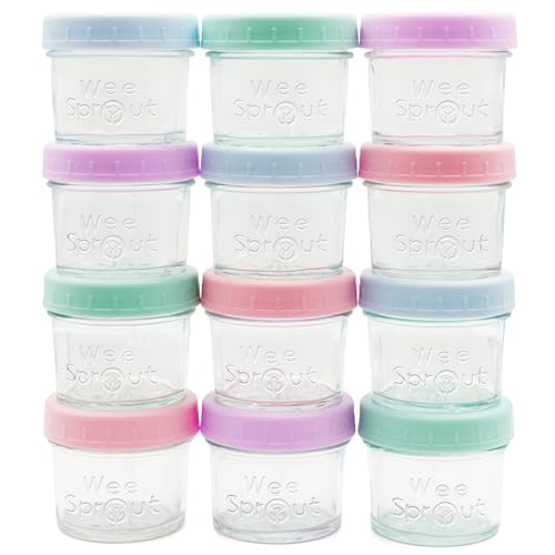 Baby Food Storage Glass Jars w (12 Count)