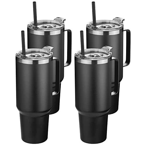 40 oz Stainless Steel Tumbler with Handle (4 Count)
